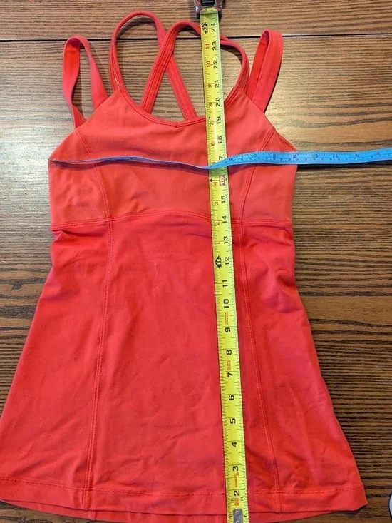 lululemon athletica coral red double-strap tank - Picture 6 of 7